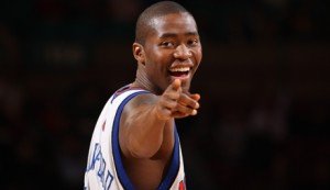 NEW YORK CITY - FEBRUARY 4: Jamal Crawford #11 of the New York Knicks smiles against the Los Angeles Clippers during the game on February 4, 2008 at Madison Square Garden in New York City.  NOTE TO USER: User expressly acknowledges and agrees that, by downloading and/or using this photograph, user is consenting to the terms and conditions of the Getty Images License Agreement.  Mandatory Copyright Notice: Copyright 2008 NBAE (Photo by Jesse D. Garrabrant/NBAE via Getty Images) *** Local Caption *** Jamal Crawford