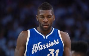 December 25, 2015; Oakland, CA, USA; Golden State Warriors center Festus Ezeli (31) during the fourth quarter in a NBA basketball game on Christmas against the Cleveland Cavaliers at Oracle Arena. The Warriors defeated the Cavaliers 89-83. Mandatory Credit: Kyle Terada-USA TODAY Sports